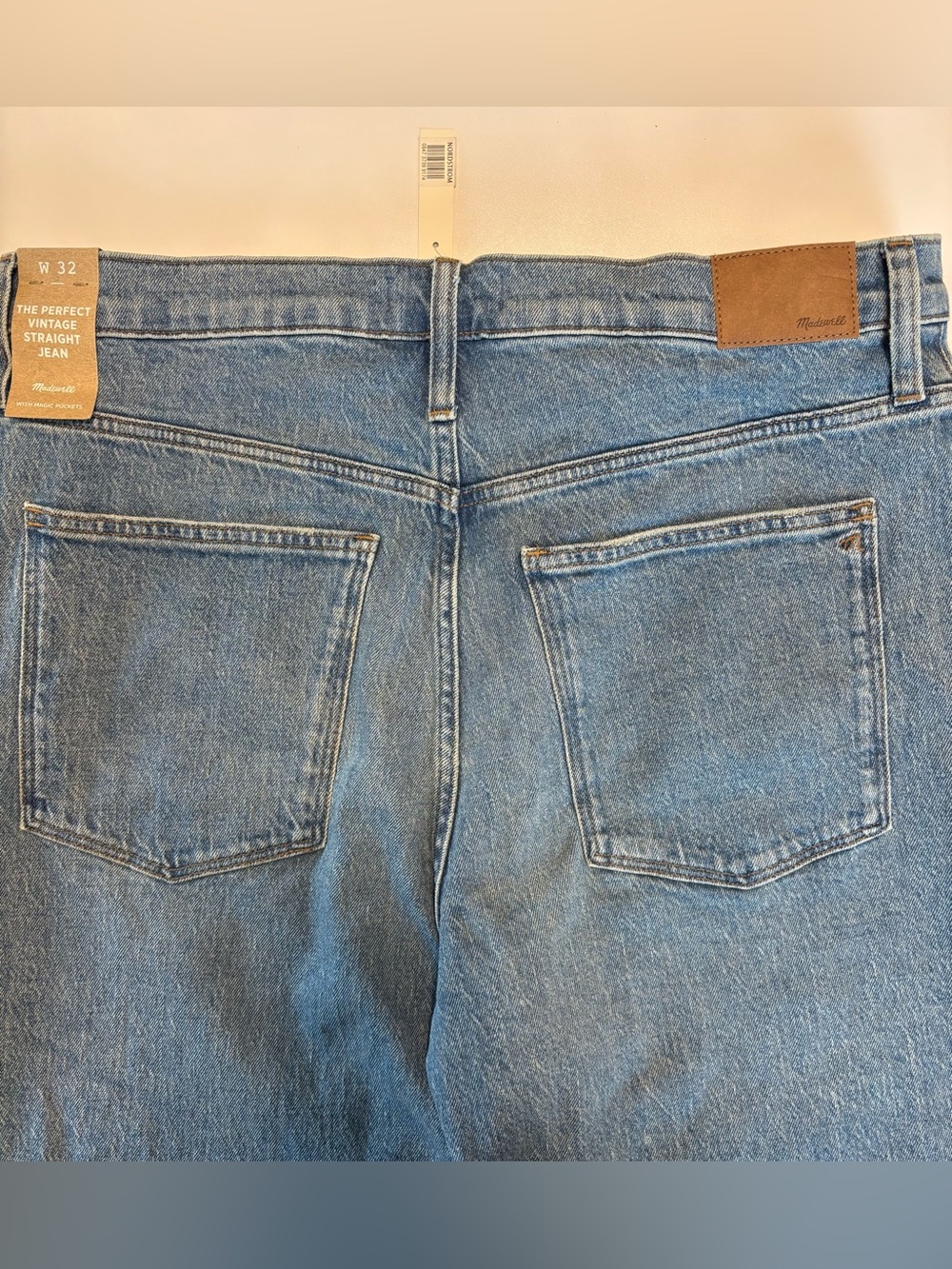 Madwell The Perfect Vintage Straight Denim Jean with magic pockets.